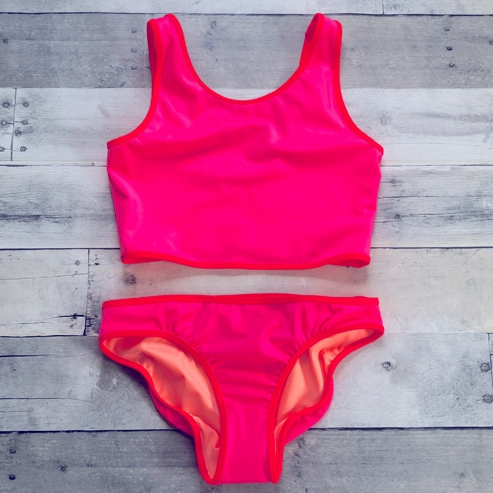 Crewcuts Kids Swim Set in Bright Pink
